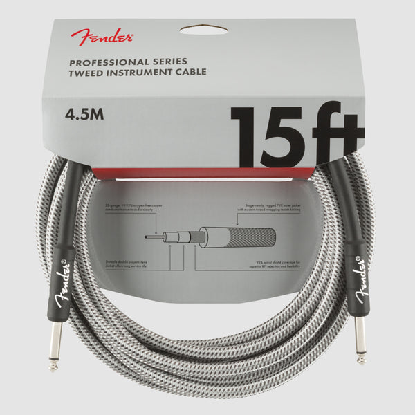 Fender Professional Series Instrument Cable 15' White Tweed