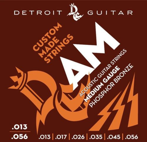 Detroit Guitar Acoustic Guitar Strings Medium 13-56