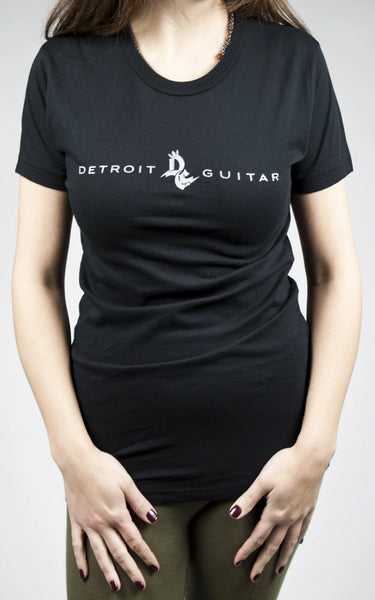 Detroit Guitar Classic Logo Ladies T-Shirt Black
