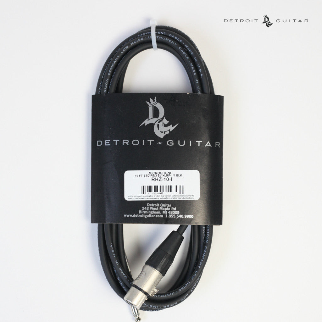 Detroit Guitar 10' Microphone XLR-1/4" Cable