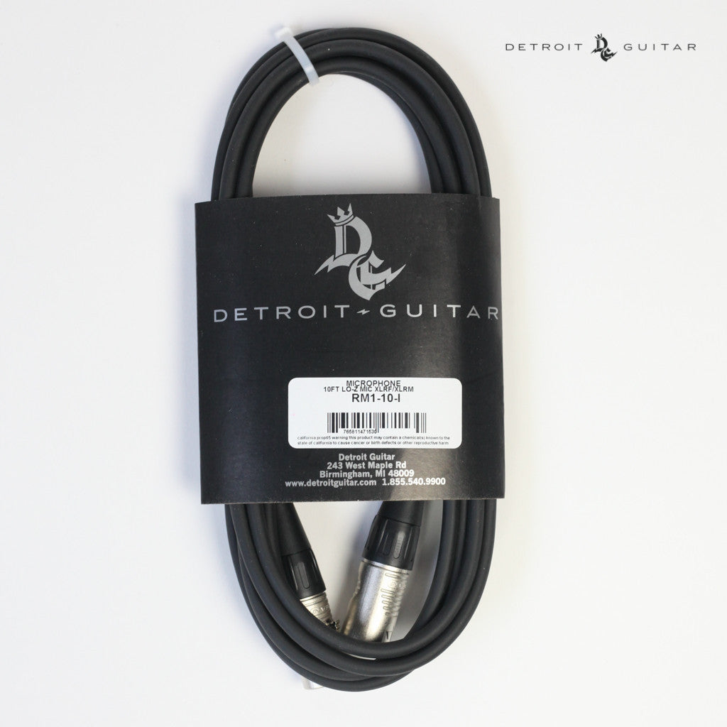 Detroit Guitar 10' Microphone XLR-XLR Cable