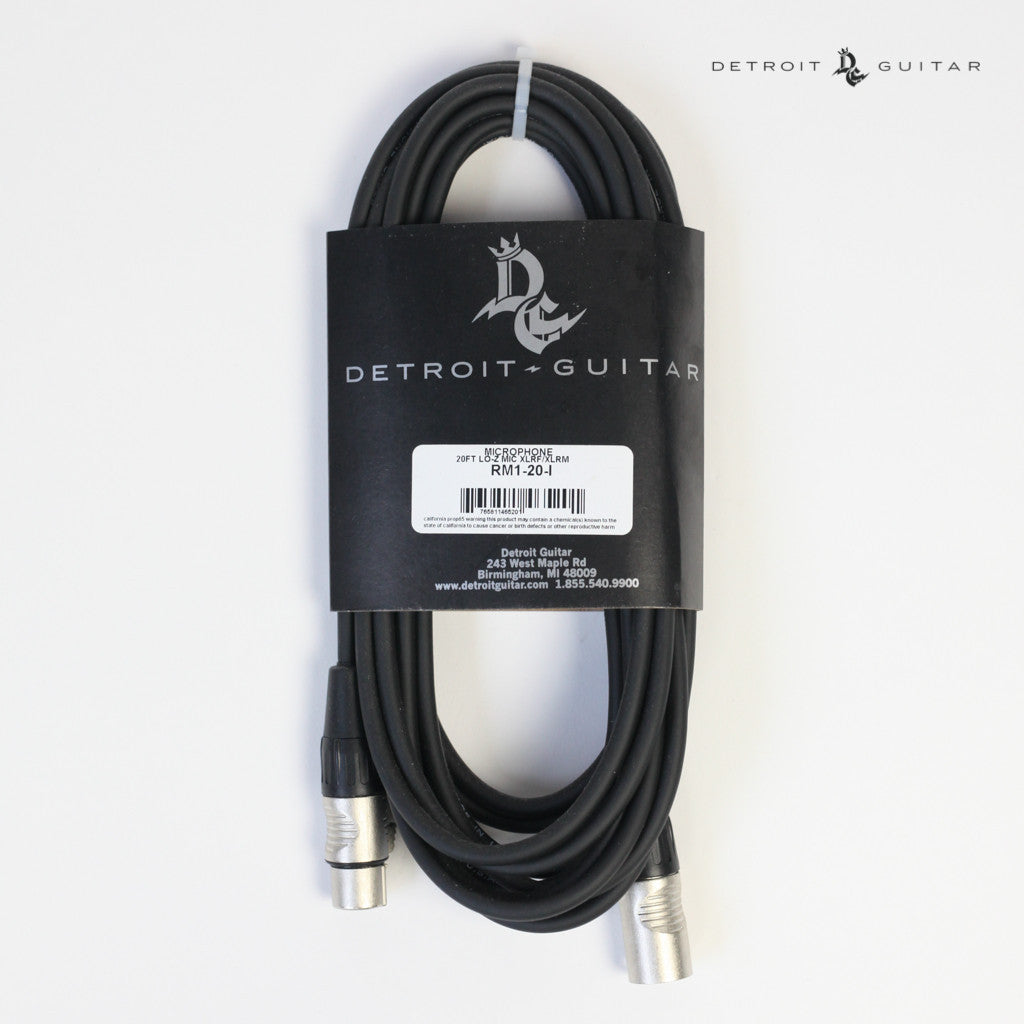 Detroit Guitar 20' Microphone XLR-XLR Cable