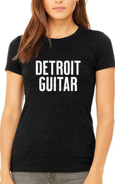 Detroit Guitar Bold Logo Ladies T-Shirt Black/White